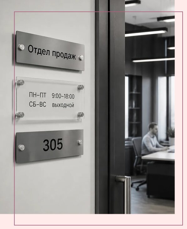 Офисные таблички на дверь в Орле по цене от 4961 р. | Аванза-Орл